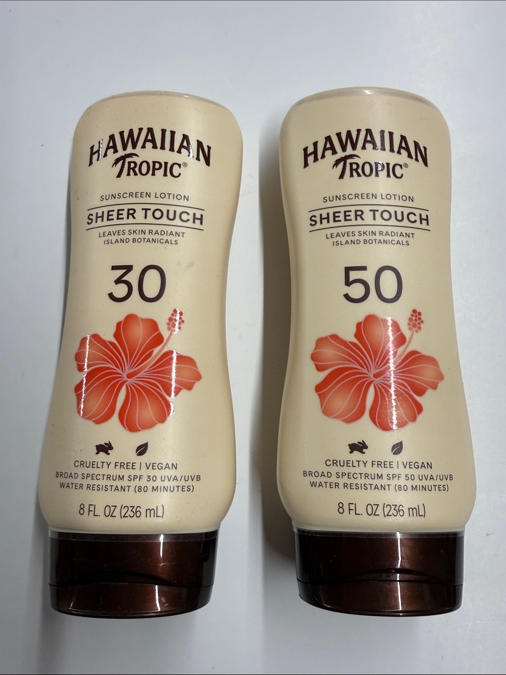 NEW Hawaiian Tropic Sheer Touch Sunscreen Lotion SPF 30 & SPF 50